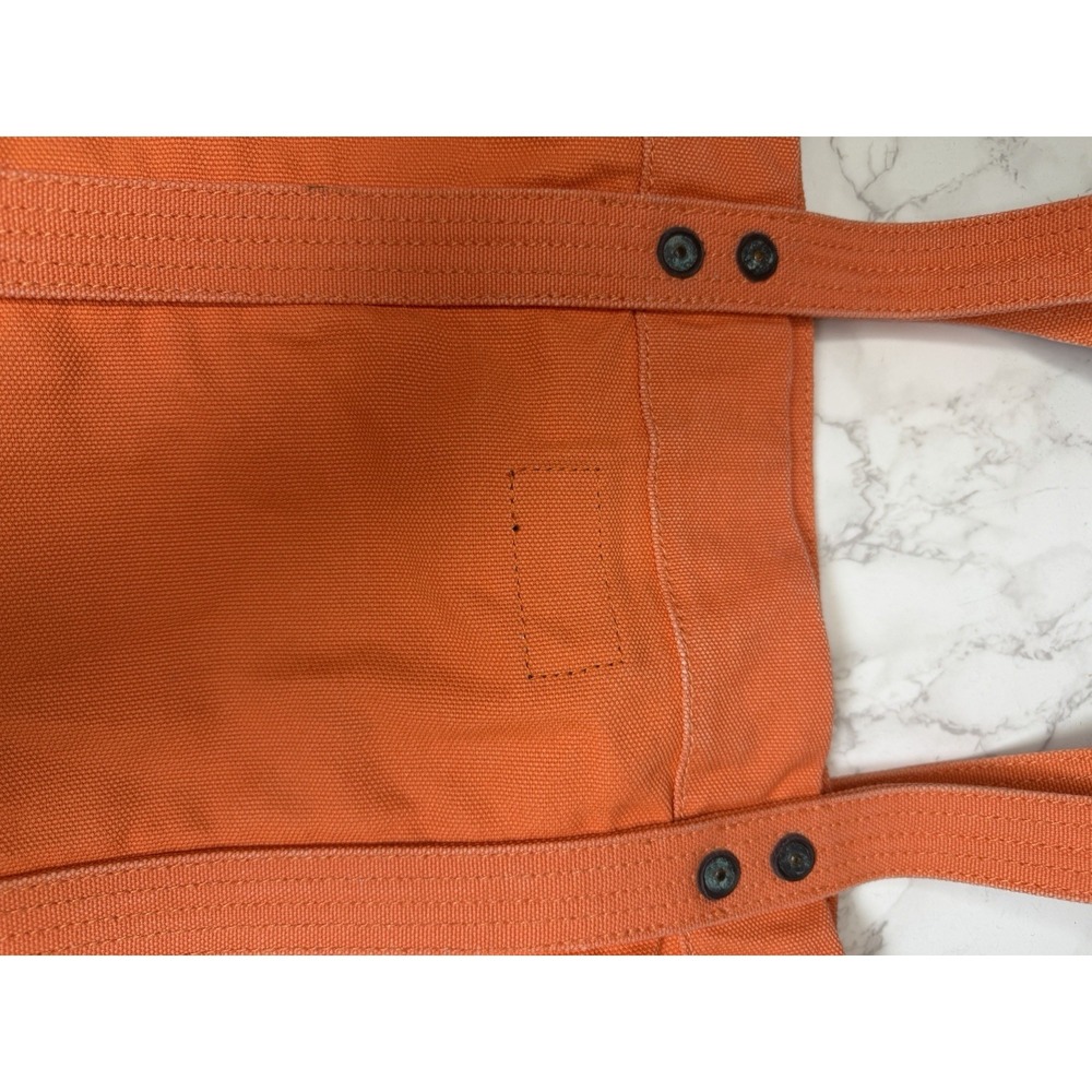 Vintage Polo Ralph Lauren Big Pony #3 Orange Canvas Tote Bag Leather Zip Rare - Picture 5 of 13